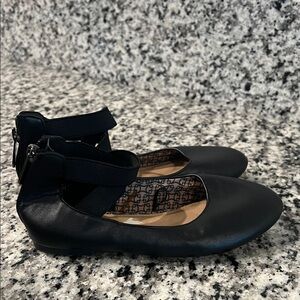 Elegant Black Ankle Strap Kids Flats